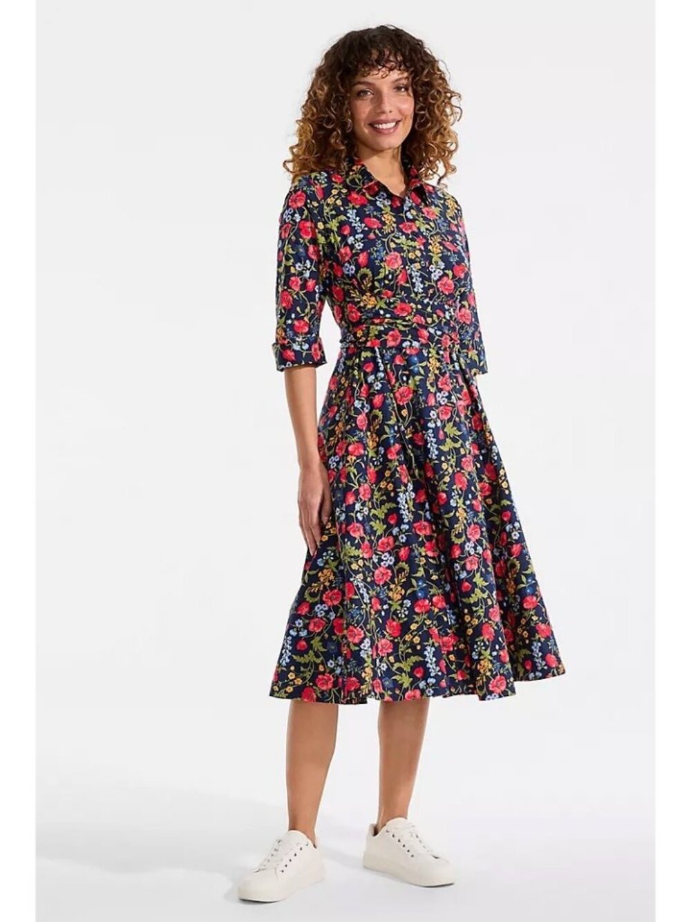 Tradwife Modest Floral Milkmaid Poplin Midi Wrap Front Dress Sz 10 NWT